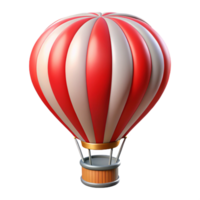 gorgeous rustic Reansilver hot air balloon with wicker basket, inflated, front view, soft lighting, isolateon transparent background,high-resolution product photography fine detail png
