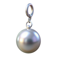melancholic dramatic A single pearl earring, dangling from a silver chain, iridescent sheen, soft lighting, side view, isolateon transparent background,high-resolution product photography elite png