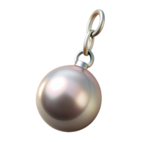fascinating exemplary A single pearl earring, dangling from a silver chain, iridescent sheen, soft lighting, side view, isolateon transparent background,high-resolution product photography png