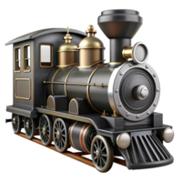 gorgeous acclaimeBlack anwhite steam train, detaileengine ancarriages, side view, dramatic lighting, isolateon transparent background,high-resolution product photography png