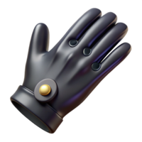 beautiful dreamy geometric A single leather glove, black, button closure, wrinkletexture, side view, dramatic lighting, isolateon transparent background,high-resolution product photography fine detail png