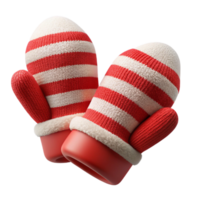 picturesque bohemian A pair of knittemittens, reanwhite stripes, fluffy texture, soft lighting, top-down view, isolateon transparent background,high-resolution product photography sharp png