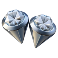 picturesque distinguisheA pair of stuearrings, diamonshaped, clear crystals, sparkling, studio lighting, top-down view, isolateon transparent background,high-resolution product photography png