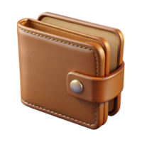 wonderful renaissance A leather wallet, brown, multiple carslots, folded, front view, studio lighting, isolateon transparent background,high-resolution product photography 4K png