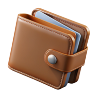 dazzling baroque A leather wallet, brown, multiple carslots, folded, front view, studio lighting, isolateon transparent background,high-resolution product photography high resolution png