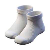 dramatic classic A pair of ankle socks, white, ribbetexture, folded, top-down view, studio lighting, isolateon transparent background,high-resolution product photography expertly shot png