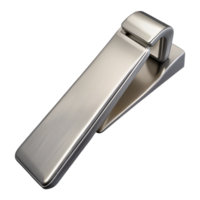 beautiful minimalist A tie clip, silver, engravewith initials, glossy finish, front view, studio lighting, isolateon transparent background,high-resolution product photography luxury png