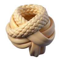 ethereal striking A winter scarf, knitted, chunky cable knit pattern, cream color, soft lighting, draped, with transparent background,high-resolution product photography masterfully captured png