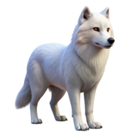 intense striking Arctic wolf, pure white fur, alert posture, studio lighting, side view, hyperrealistic, isolateon transparent background,high-resolution product photography precision png
