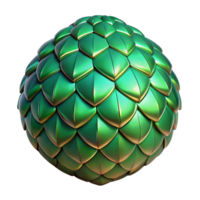 elegant urban Single iridescent dragon scale, emeralgreen with golveining, rough texture, dramatic lighting, isolateon transparent background,high-resolution product photography premium png