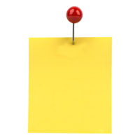 Yellow Sticky Note with Red Push Pin on Transparent Background png