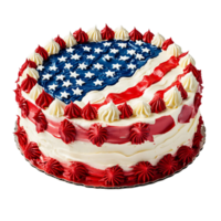 American Flag Cake isolated on transparent background png