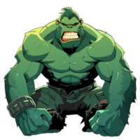 A large green humanoid creature with visible teeth and clenched fists png
