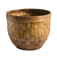 Bamboo Bucket for Rustic and Eco-Friendly Designs on Transparent Background png