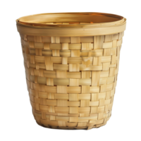 Bamboo Bucket Isolated on Transparent Background, Perfect for Sustainable and Rustic Themes png