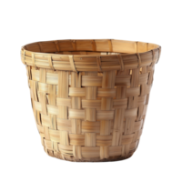Rustic Bamboo Bucket Isolated on Transparent Background for Sustainable Lifestyle Designs png