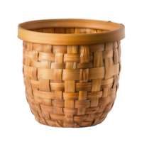 Rustic Bamboo Bucket Isolated on Clear Background for Eco Friendly Design Concepts png