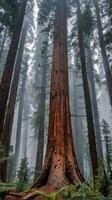 A large tree in the middle of a forest photo