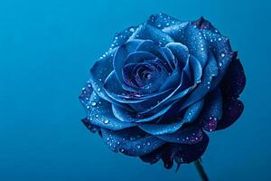 Blue Flower Background with Aesthetic Rose Flowers and Beautiful Floral Design in Colorful Nature photo