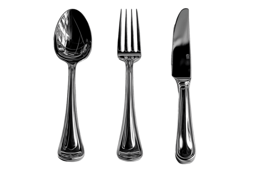 polido talheres conjunto uma imaculado mesa contexto, criando a convidativo ambiente png