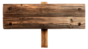 Rustic Wooden Signpost with Visible Grain and Secure Fasteners Presentation png