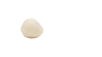 Uncooked fish ball made from processed fish paste or surimi on transparent background png