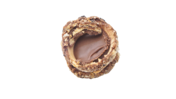 Decadent chocolate truffles coated with nuts and filled with velvety chocolate isolated on transparent background png