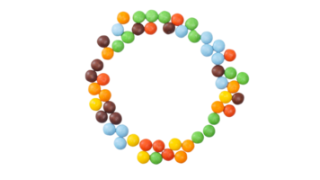 Crunchy sugar coated chocolate candies with a smooth and sweet center isolated on transparent background png