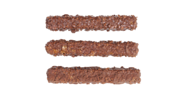 Rich chocolate coated wafer bars with layers of caramel and crispy wafers isolated on transparent background png