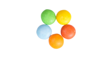 Rich chocolate center candies with a crispy and colorful sugar shell isolated on transparent background png