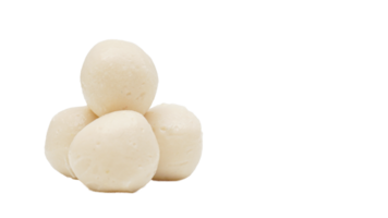 Fish ball made from processed fish paste or surimi isolated on transparent background png