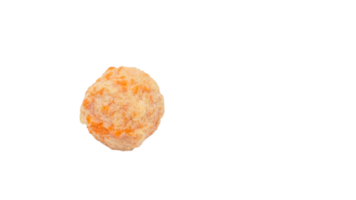 Uncooked salmon ball made from processed premium fish paste or surimi isolated on transparent background png