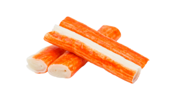Crab stick made from processed fish meat isolated on transparent background png