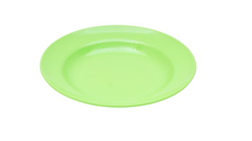Empty green melamine plate isolated on transparent background png