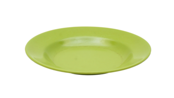 Empty dark green melamine plate isolated on transparent background png