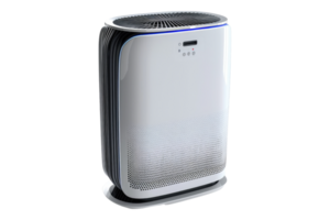 A modern air purifier with a HEPA filter isolated on transparent background png