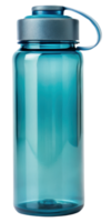 Sleek blue water bottle for hydration on the go isolated on a transparent background png