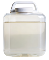 Clear plastic container with a secure screw-on lid isolated on a transparent background png