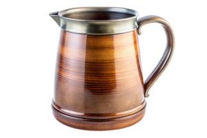 Elegant pitcher with shiny metallic rim detailing isolated on a transparent background png