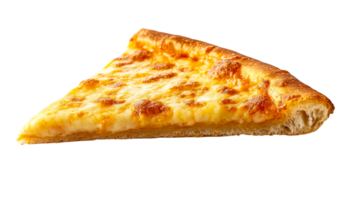 Slice of appetizing cheese pizza, Italian cuisine, close-up, cut out transparent png