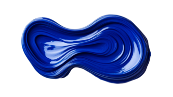 Blue paint stroke with textured details on black background, cut out transparent png