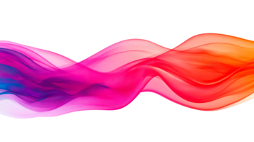 Abstract flowing waves pattern with color gradient, cut out transparent png