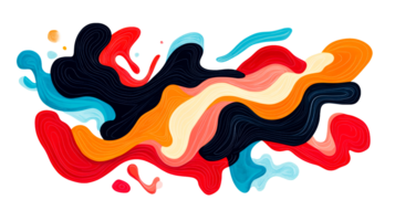 Abstract blobs colorful fluid shapes pattern background, cut out transparent png