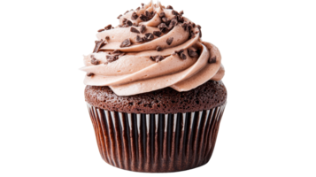 Delicious Chocolate Cupcake with Chocolate Frosting, cut out transparent png