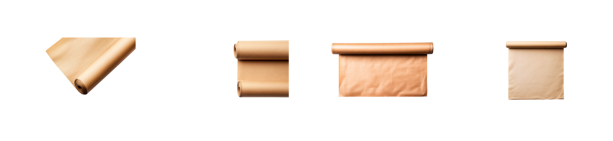 Multiple rolls of kraft paper on a transparent background png
