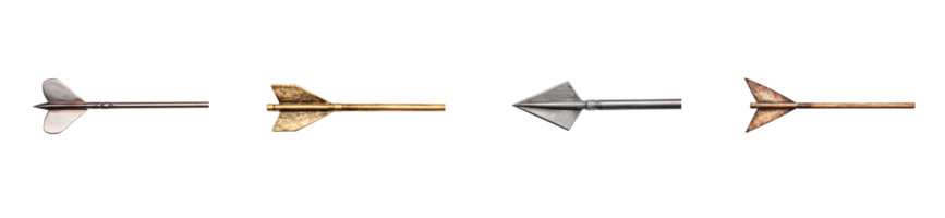 Different types of arrows displayed on a transparent background png