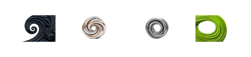 Unique abstract swirls with transparent background for design use png