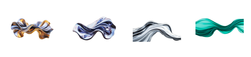 Colorful abstract wave designs with smooth textures and shapes png