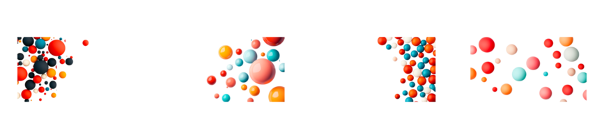 Bubbles in vibrant colors arranged on a transparent background png