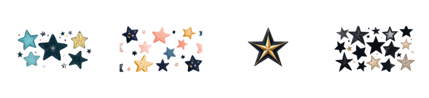 Colorful star pattern on transparent background for design use png